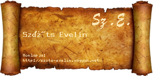 Szőts Evelin névjegykártya